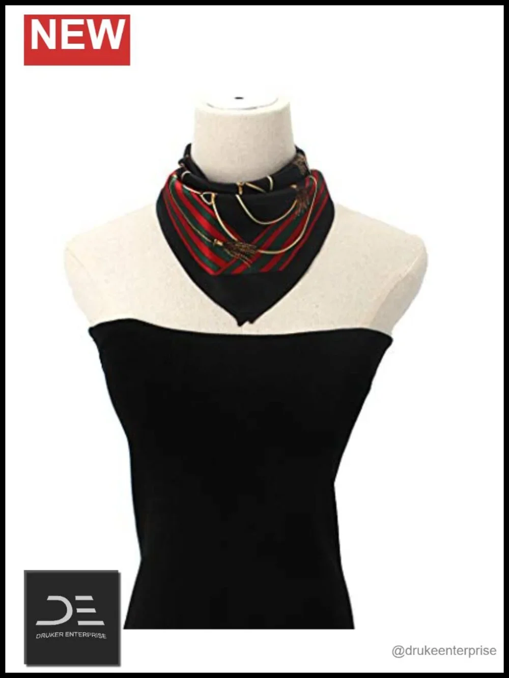 100% Mulberry Silk Square Neckerchief Scarf with Gift Box